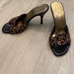Donald J. Pliner Leopard and Black Heels